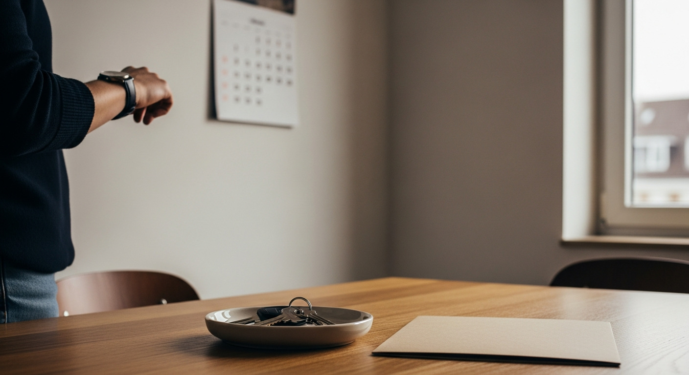 Chasseur immobilier analysant des documents, symbolisant la sécurisation de l'achat